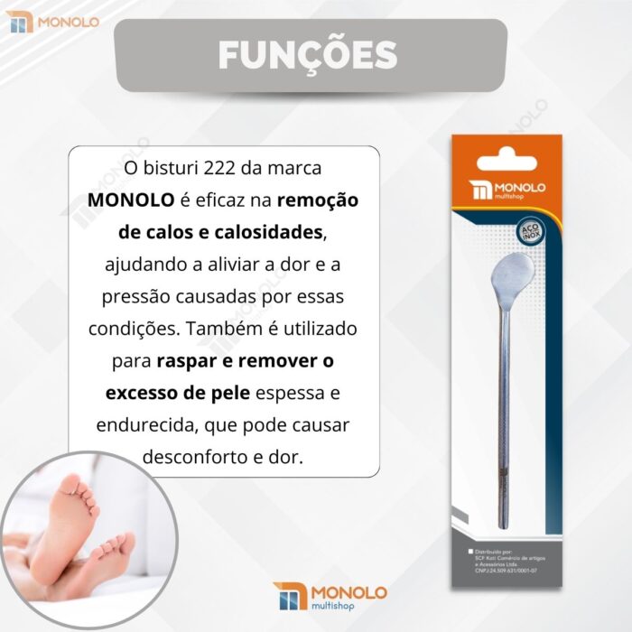 Kit Amaciante Calos Gel + Espátula Bisturi ref. 222 SPA Pés Podóloga Pedicure - Image 9