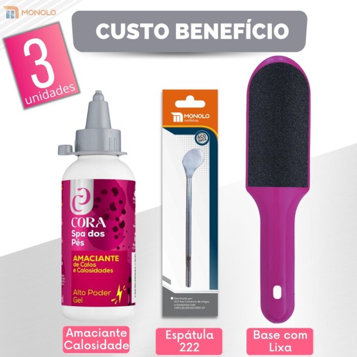 Kit Amaciante Calos Gel + Espátula Bisturi 222+ Lixa SPA Pés Podóloga Pedicure - Image 5