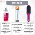 Kit Amaciante Calos Gel + Espátula Bisturi 222+ Lixa SPA Pés Podóloga Pedicure - Imagem 3