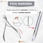 Kit Alicate Cutícula + Palito + Espátula Empurrador Unha Manicure Pedicure Afiado Profissional Aço Inox - Imagem 6