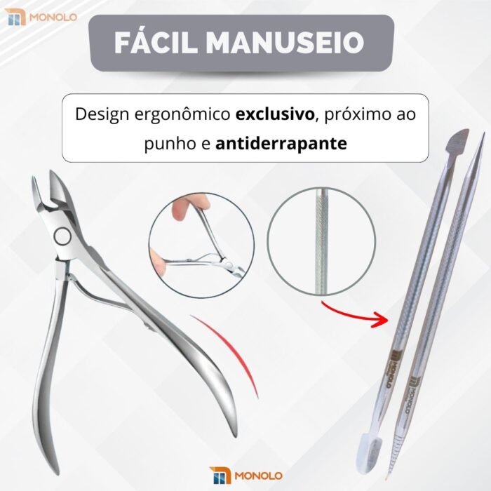 Kit Alicate Cutícula + Palito + Espátula Empurrador Unha Manicure Pedicure Afiado Profissional Aço Inox - Image 6