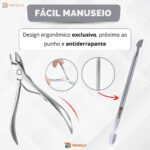 Kit Alicate Cutícula + Espátula Empurrador Unha Manicure Pedicure Afiado Profissional Aço Inox - Imagem 8