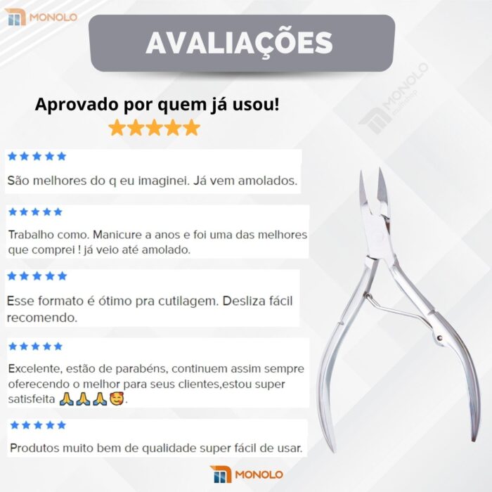 Alicate Cutículas e Unhas Profissional Manicure Aço Inox Afiado - Image 7