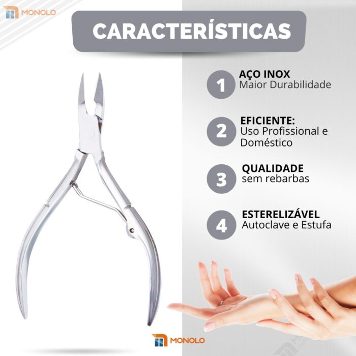 Alicate Cutículas e Unhas Profissional Manicure Aço Inox Afiado - Image 9