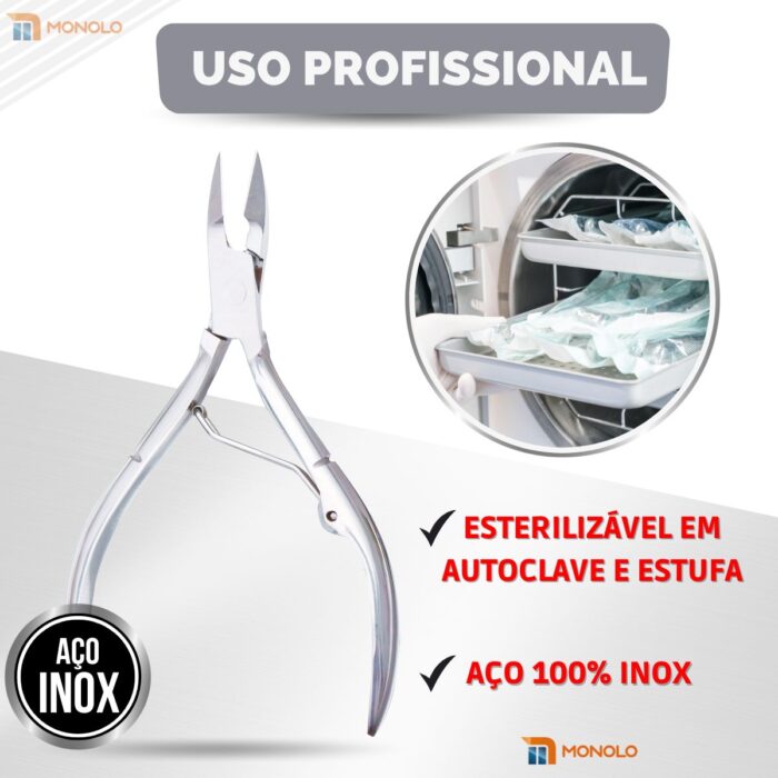 Alicate Cutículas e Unhas Profissional Manicure Aço Inox Afiado - Image 10