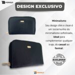 Carteira Feminina Couro Legítimo Pequena Zíper Porta Cartão Crédito Moeda Documento Slim Luxo bolsa - Imagem 4