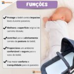 Colchonete p/ Carrinho Bebê Moisés Capa Removível Universal ninho mini Berço redutor Macio Monolo - Imagem 2