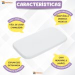 Colchonete p/ Carrinho Bebê Moisés Capa Removível Universal ninho mini Berço redutor Macio Monolo - Imagem 3