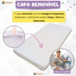 Colchonete p/ Carrinho Bebê Moisés Capa Removível Universal ninho mini Berço redutor Macio Monolo - Imagem 7