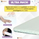 Colchonete p/ Carrinho Bebê Moisés Capa Removível Universal ninho mini Berço redutor Macio Monolo - Imagem 5