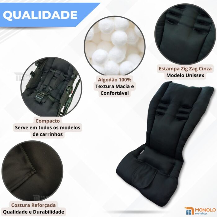 Colchonete Carrinho Bebê Almofadada Protetor Universal Macia Monolo - Image 3