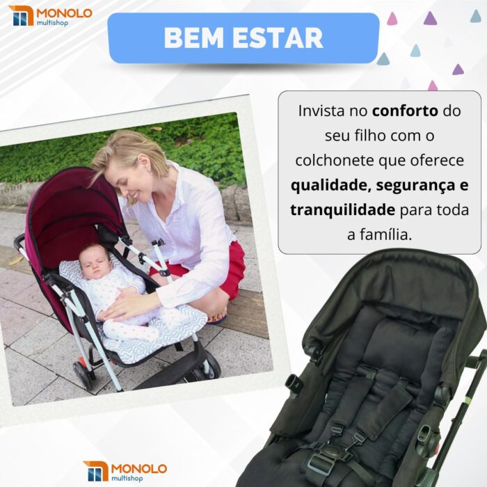 Colchonete Carrinho Bebê Almofadada Protetor Universal Macia Monolo - Image 9