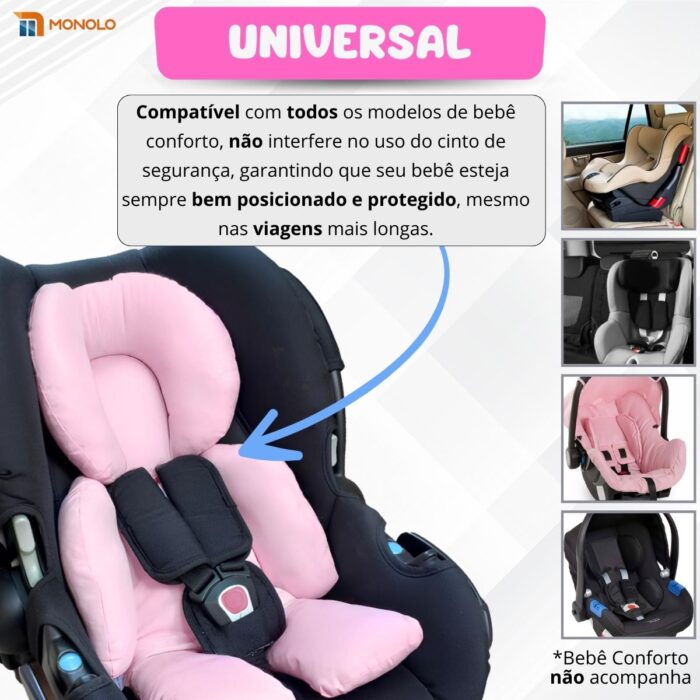 Redutor Bebê Conforto Almofada Protetor Pescoço Carrinho Ninho Moisés Cadeirinha Colchonete Universal - Image 3