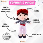 Boneca Pano Infantil Menina Maitê Antialérgico e Lavável - Imagem 4