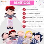 Boneca Pano Infantil Menina Maitê Antialérgico e Lavável - Imagem 2