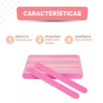 Kit 100 Lixas de Unha Mini + 100 Palitos Manicure Pedicure Descartável - Imagem 2