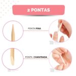 Kit 100 Lixas de Unha Mini + 100 Palitos Manicure Pedicure Descartável - Imagem 4