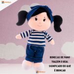 Boneca Pelúcia Anaju Menina Pano Bebê Infantil Plush Antialérgico Naninha - Imagem 10