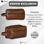 Necessaire Masculina Grande Organizadora Couro bolsa porta objeto Viagem Trabalho Academia - Imagem 7