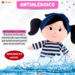Boneca Pelúcia Anaju Menina Pano Bebê Infantil Plush Antialérgico Naninha - Imagem 5