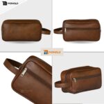 Necessaire Masculina Grande Organizadora Couro bolsa porta objeto Viagem Trabalho Academia - Imagem 3