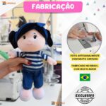 Boneca Pelúcia Anaju Menina Pano Bebê Infantil Plush Antialérgico Naninha - Imagem 4