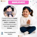 Boneca Pelúcia Anaju Menina Pano Bebê Infantil Plush Antialérgico Naninha - Imagem 3
