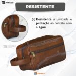 Necessaire Masculina Grande Organizadora Couro bolsa porta objeto Viagem Trabalho Academia - Imagem 6