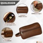 Necessaire Masculina Grande Organizadora Couro bolsa porta objeto Viagem Trabalho Academia - Imagem 2