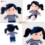 Boneca Pelúcia Anaju Menina Pano Bebê Infantil Plush Antialérgico Naninha - Imagem 7