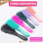 Kit 5 Escova Pente Polvo Cabelo Cacheado Crespo Desembaraçar Encaracolado Cachos Atacado - Imagem 7