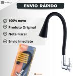 Torneira Cozinha Parede Gourmet Flexível Aço Inox Fácil Instalação Super Resistência Luxo Premium - Imagem 8