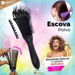 Kit 10 Escova Pente Polvo Cabelo Cacheado Crespo Desembaraçar Encaracolado Cachos Atacado - Imagem 2