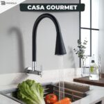 Torneira Cozinha Parede Gourmet Flexível Aço Inox Fácil Instalação Super Resistência Luxo Premium - Imagem 5