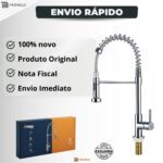 Torneira Cozinha Bancada Gourmet Cromado Flexível Inox Mola Design Moderno Fácil Instalação Luxo - Imagem 8