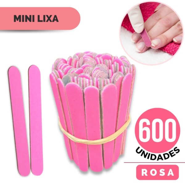 600 Lixas de Unha Mini Descartáveis Manicure Pedicure Profissional 8 cm