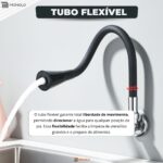 Torneira Cozinha Parede Gourmet Flexível Aço Inox Fácil Instalação Super Resistência Luxo Premium - Imagem 3