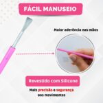 Kit 100 Mini Lixa Unha + 5 Espátula Mista Cutícula Manicure Cutelaria Silicone Empurrador Palito Aço Inox - Imagem 4