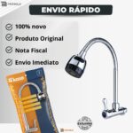 Torneira Cozinha Parede Gourmet Cromado Aço Inox Econômica Fácil Instalação Super Resistente Luxo - Imagem 8
