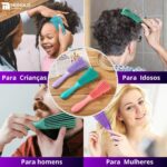Kit 20 Escova Pente Polvo Cabelo Cacheado Crespo Desembaraçar Encaracolado Cachos Atacado - Imagem 8
