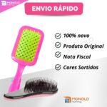Kit Escova Cabelo Raquete Vazada + Escova Mágica Cerda Macia Desembaraçadora - Imagem 9