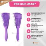 Kit 5 Escova Pente Polvo Cabelo Cacheado Crespo Desembaraçar Encaracolado Cachos Atacado - Imagem 4