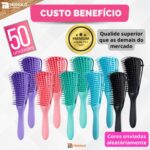 Kit 50 Escova Pente Polvo Cabelo Cacheado Crespo Desembaraçar Encaracolado Cachos Atacado - Imagem 5