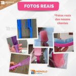 Kit Escova Raquete + Escova Polvo Cabelo Cacheado Liso Ondulado Desembaraçadora - Imagem 9