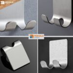 Kit 5 Gancho Parede Suporte Cabide Adesivo Alta Aderência Metal Aço Inox - Imagem 4