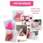 Kit 100 Mini Lixa Unha + 1 Espátula Mista Cutícula Manicure Cutelaria Silicone Empurrador Palito Aço Inox - Imagem 5