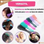Kit 10 Escova Pente Polvo Cabelo Cacheado Crespo Desembaraçar Encaracolado Cachos Atacado - Imagem 6