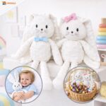 Coelho Pelúcia Páscoa Infantil 43cm Decoração Presente Fofo Coelhinho ovo cesta Loja enfeite Monolo