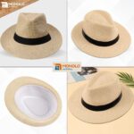 Chapéu Panamá Palha Aba Larga Moda Masculino Feminino Praia Casual Festa Pagodeiro Viagem Clássico Tradicional - Imagem 8