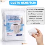 Protetor Assento Vaso Sanitário Descartável c/ Adesivo Plástico Infantil Impermeável Kit 30 MONOLO - Imagem 9